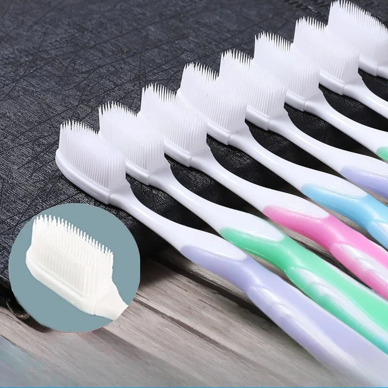 Soft Toothbrush Nano Silicone Ultra Fine Bristle Dental Brush Adult Super Hair Gentle Replaceable Toothbrush Head for Gums