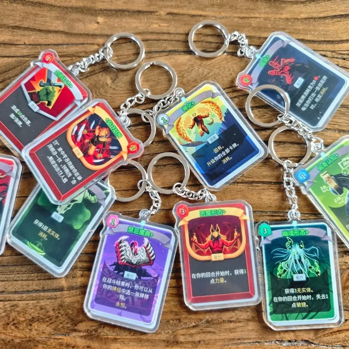 Game Surroundings Acrylic Double-Sided Silent Chicken Stew Keychain Card Holder Pendants for Gaming Lovers Fashion Accessories
