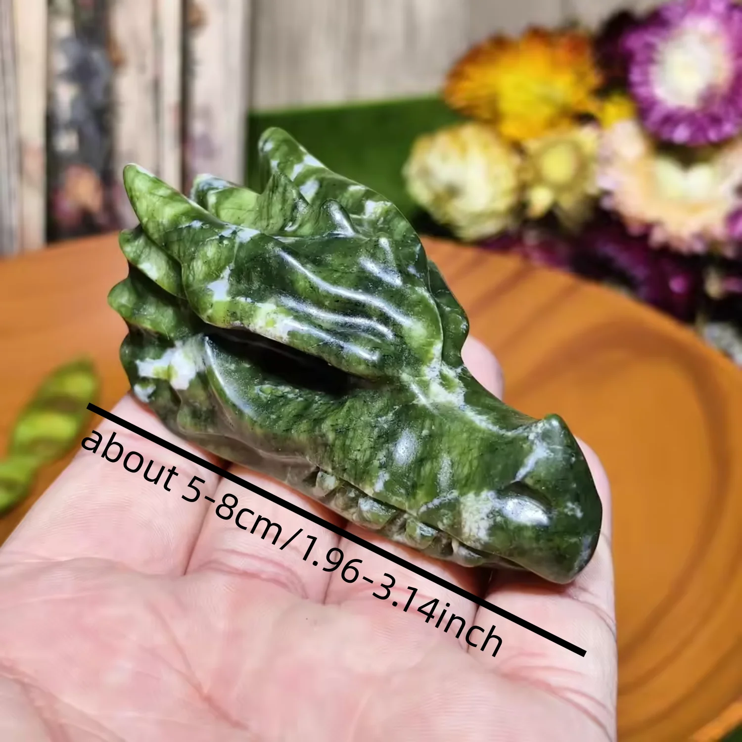 1pc of A Serpentine Dragon Head, Beautifully Crafted From Green Xiuyu Stone, Perfect for Decorating Your Office or Home.