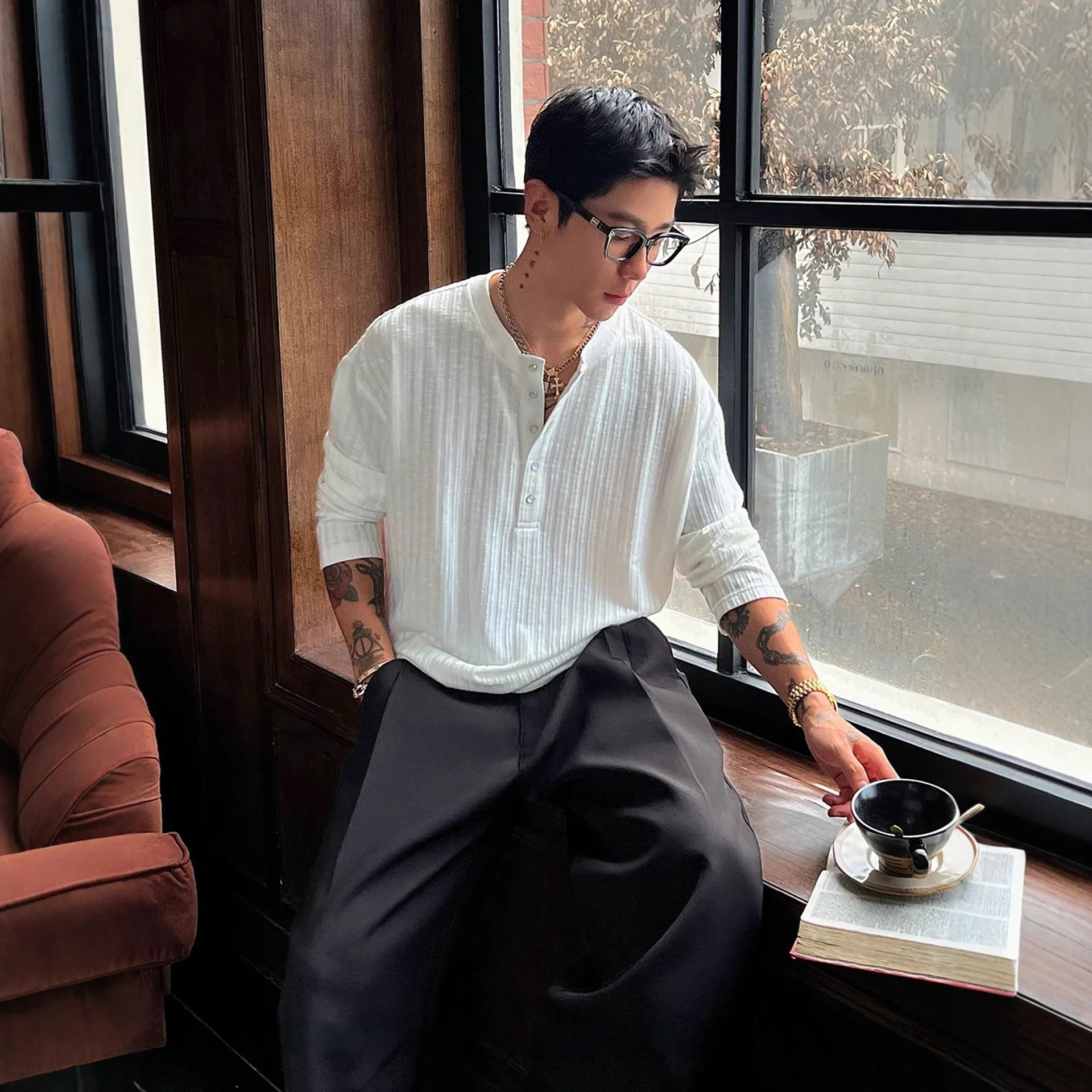 Autumn New Fashion Men Long Sl - огляд і ціна Undershirt Crew Neck
