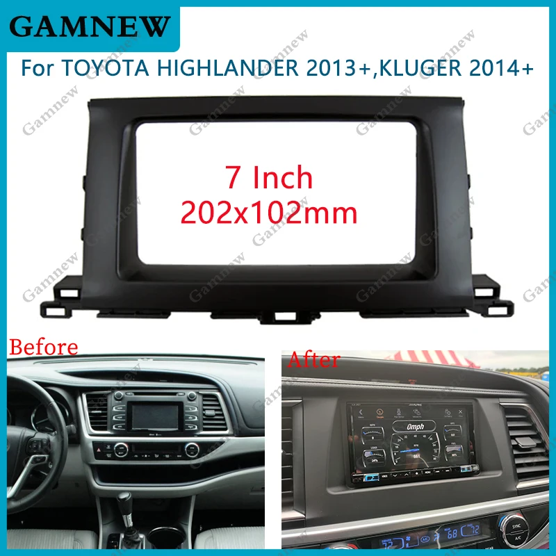 7 inch 2 Din Car Radio Fascia For TOYOTA HIGHLANDER 2013+,KLUGER 2014+ Stereo Frame Panel Dash Installation Bezel