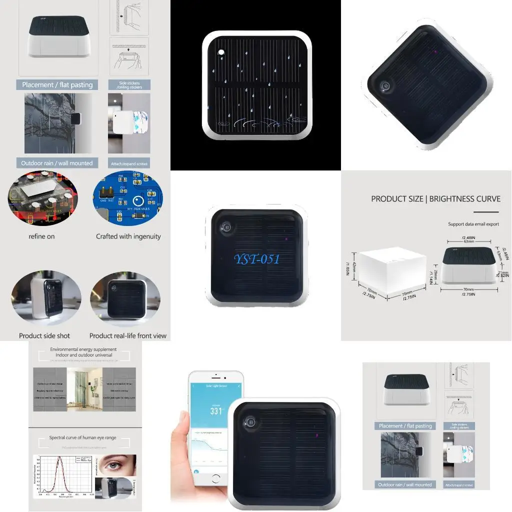 

E15A Solar Light Sensors Light Detection Sensors Outdoor Brightness Detection Luminance Sensors for Garden Yard Parking