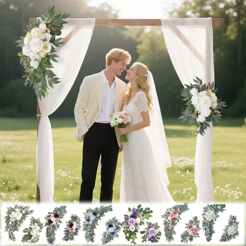 

New Boho Rustic Artificial Wedding Eucalyptus Flower Swag Kit Floral Arrangement for Wedding Welcome Sign Archway Ceremony Decor