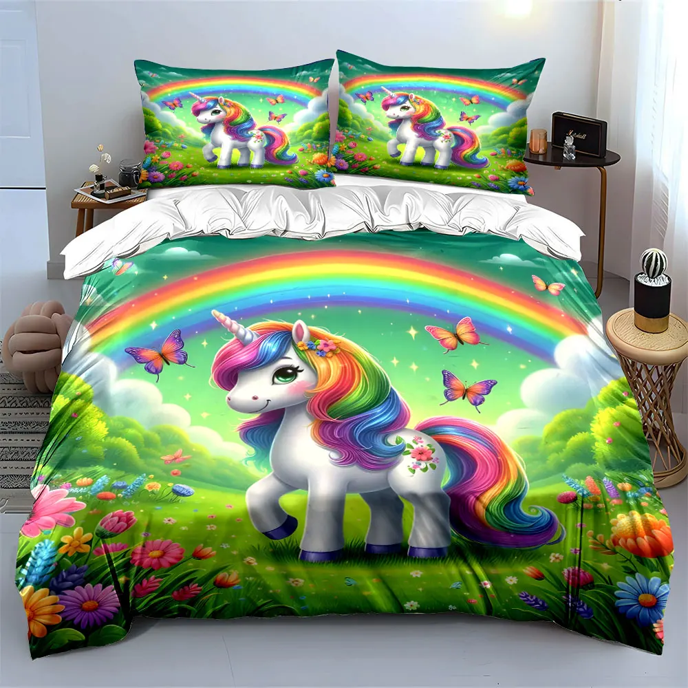 Unicorn Gift Set for Kids Multiple sizes kid's and adults' bedroom Exquisite 3PC bedding set, gift