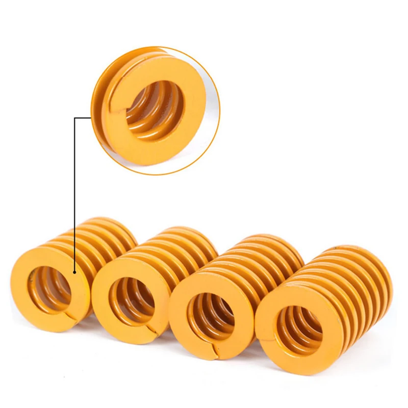 OD: 12/14mm ID:6/7mm Length:20~300mm Yellow Small Light Load Die Mold Springs Spiral Stamping Compression Spring 65Mn Die Spring