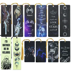 Acrylic Acotar Acomaf Bookmarks for Reading Women Men Books Accessories Collection Gifts for Friends Moon Star Book Mark Tassels