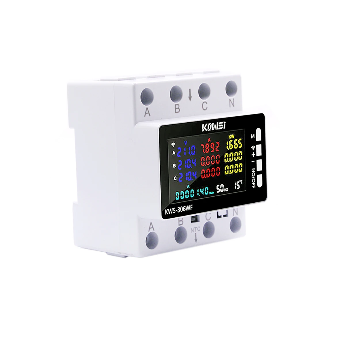Wifi Power Energy Meter AC Monitor AC 85-290V 80A 3 Phase 4-wire DIN Rail Over Under Voltage Protector Electricity Meter