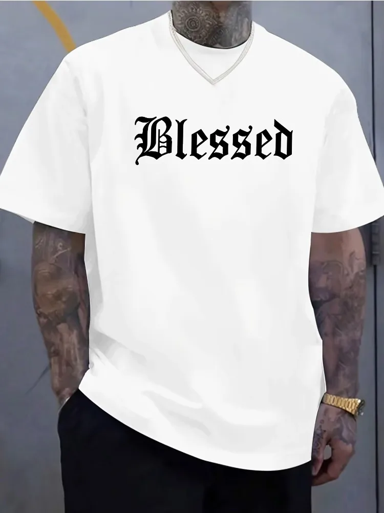 Herren Sommer T-Shirt aus 100% Reiner Baumwolle, Modisch Lässig mit Aufdruck, Rundhals, Kurzarm, Sportliches Design