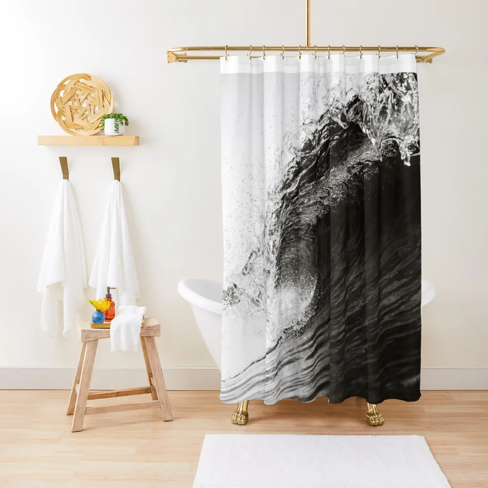 

Big Wave, Black and White, Ocean, Coastal Decor Shower Curtain Shower Bath For Bathrooms With Beautiful Designs Curtain