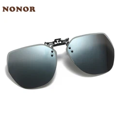 NONOR Oversized Polarized Clip-on Sunglasses Men Frameless Filter UV400 Protection Polygon Eyewear Clip Lens Sun Glasses