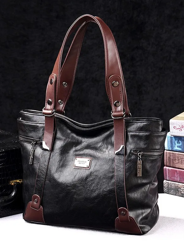 

Женская сумка-тоут Polbolo из вощеной кожи класса люкс, вместительная сумка через плечо для поездок на работу, винтажная универсальная женская сумка