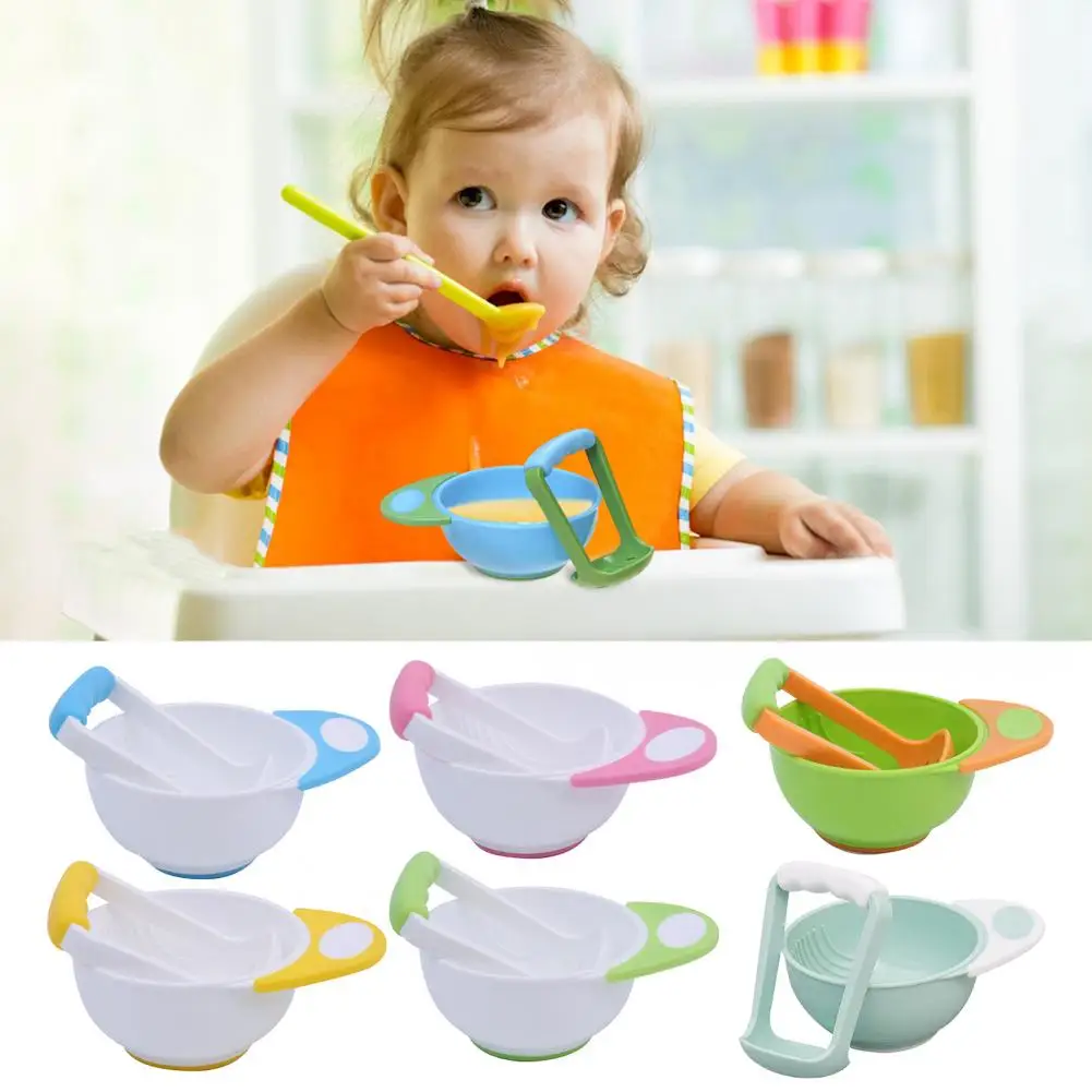 Baby Grinding Bowl Infant Food Grinder Baby Puree Maker Bowl Set Bpas-frees Toddler Food Masher with Handle for Home