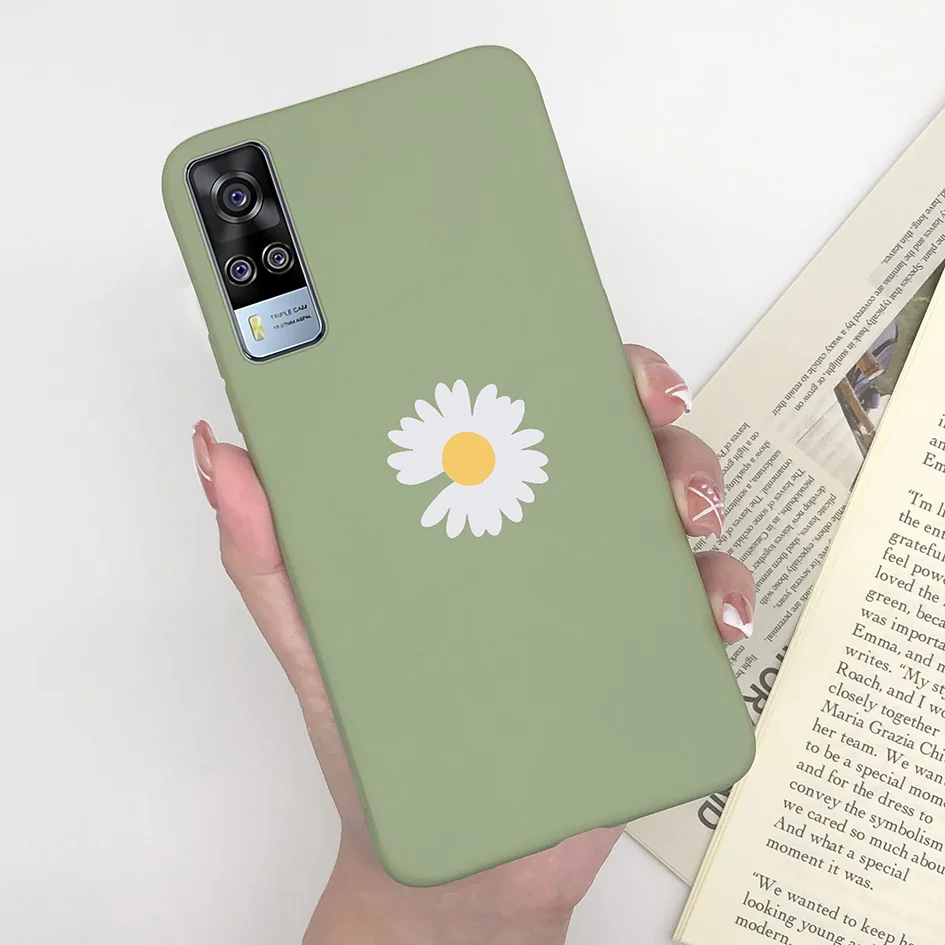 2021 소프트 실리콘 나비 데이지 백 커버, Vivo Y51A Y51 2020 12 월 Y 51 A VivoY31 휴대폰 케이스