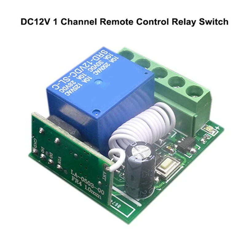 Interruptor De Controle Remoto Sem Fio Universal, RF Transmissor, Módulo Receptor De Relé, DC12V, 1CH, 433 MHz