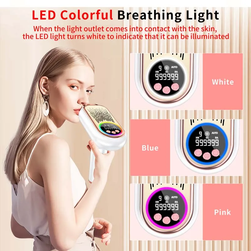 Portable Mini Ice Cooling IPL Laser Hair Removal Machine High Power Painless Permanent Epilator Handset for Women Home Use