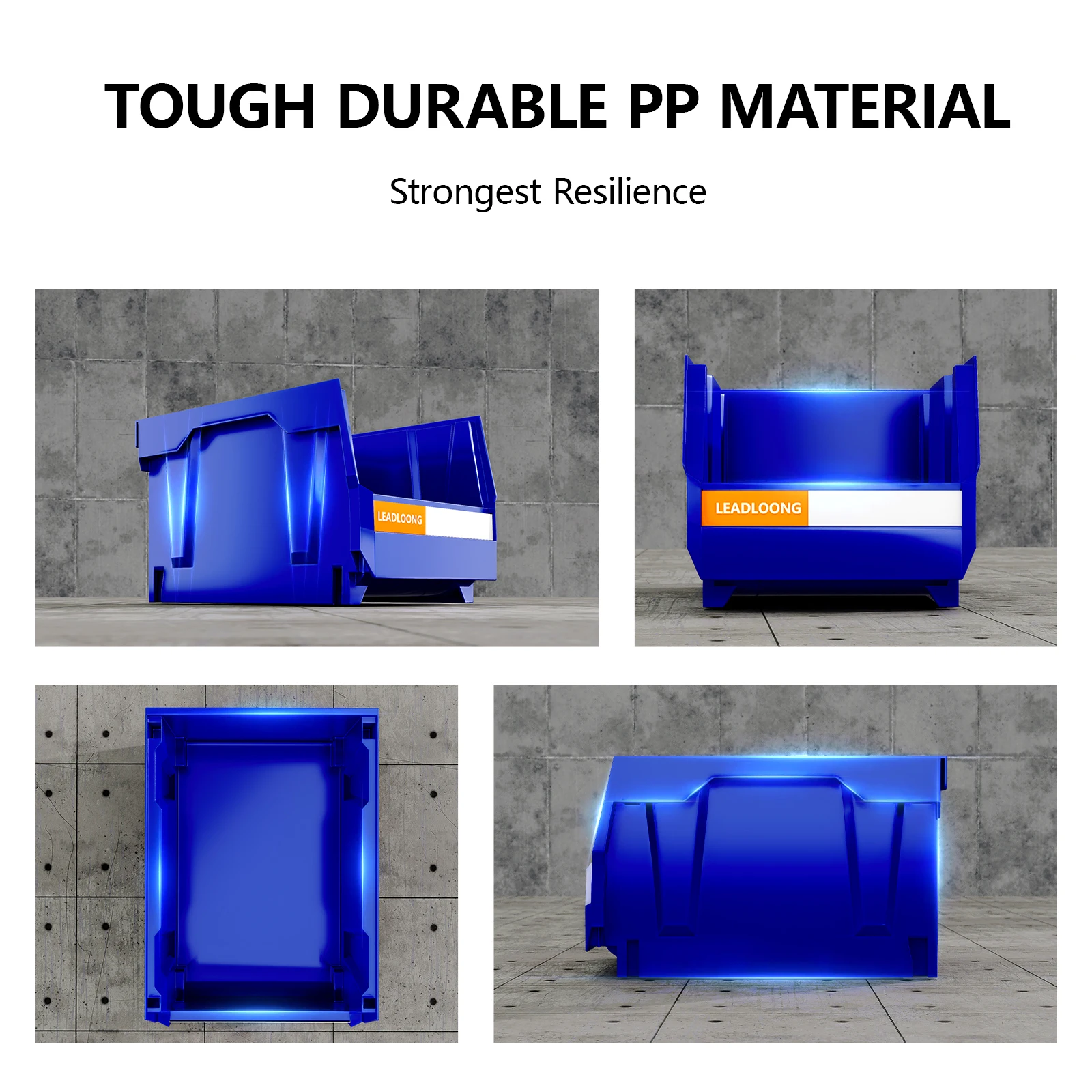 12pcs Plastic Stackable Storage Box, Sundries And Garage Tool Organizer Bin, Suitable For Kitchen Bathroom Garage