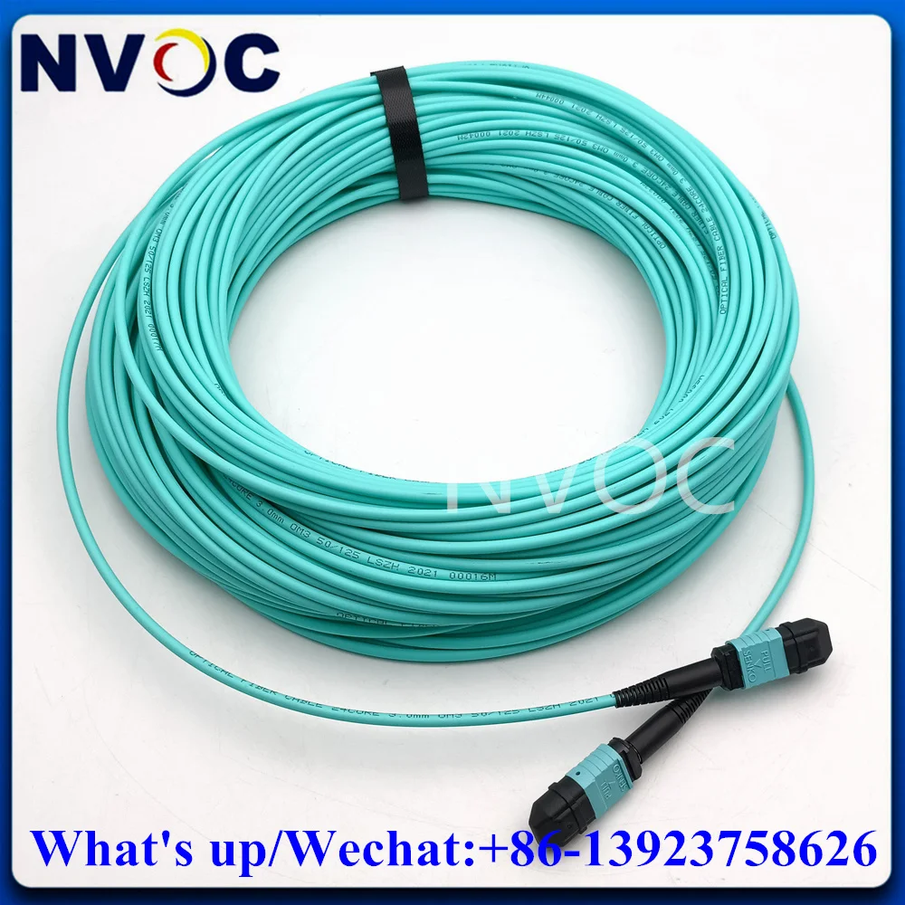 

MPO Fiber Patch Cable 45M OM3-150 Type A/B/C Female to Female 24Cores Patch Cord Multimode 3.0mm Mini LSZH Round Trunk Cable