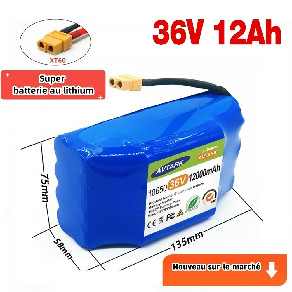 

36V 12A Battery Hoverboard Rechargeable Li-ion Battery Pack Li-ion Cell for Electric Self Balance Scooter Hoverboard Unicycle