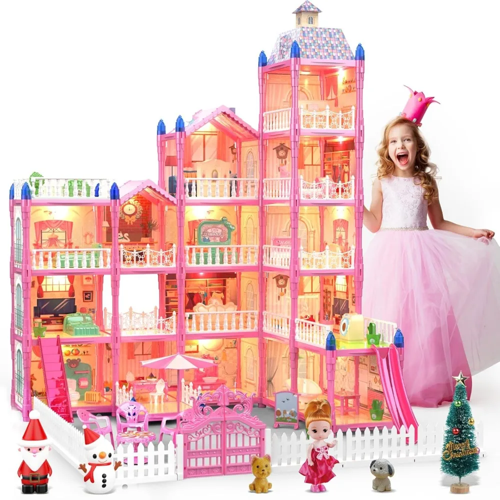 

Playhouse，Dollhouse, Dream House Dollhouses Gifts For Girls, Doll House Playhouse Toys,5 Stories15Rooms Doll Houses Dolls House