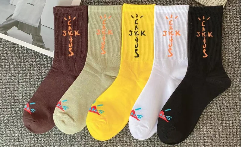 Männer Sport Stil Straße Skateboards Crew Cactus Jack Hip Hop Harajuku Basketball 3 Paare/schachtel Lustige Socken Für Frauen – Detail 5
