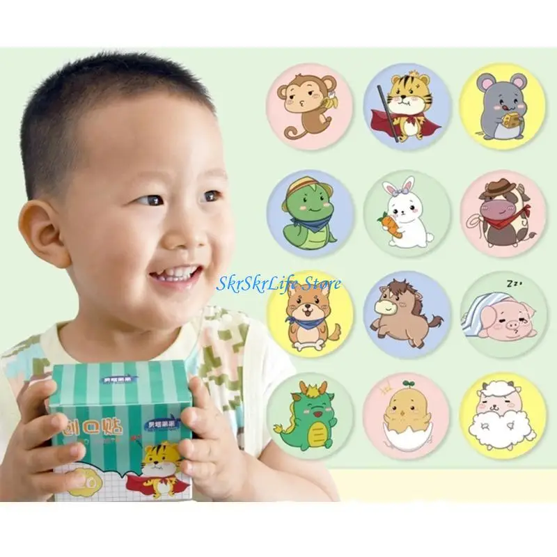

E65E 120Pcs Mini Round Disposable Medical Adhesive Bandage Bands First Aids Wound Plaster Bands Aid, Waterproof & Breathable