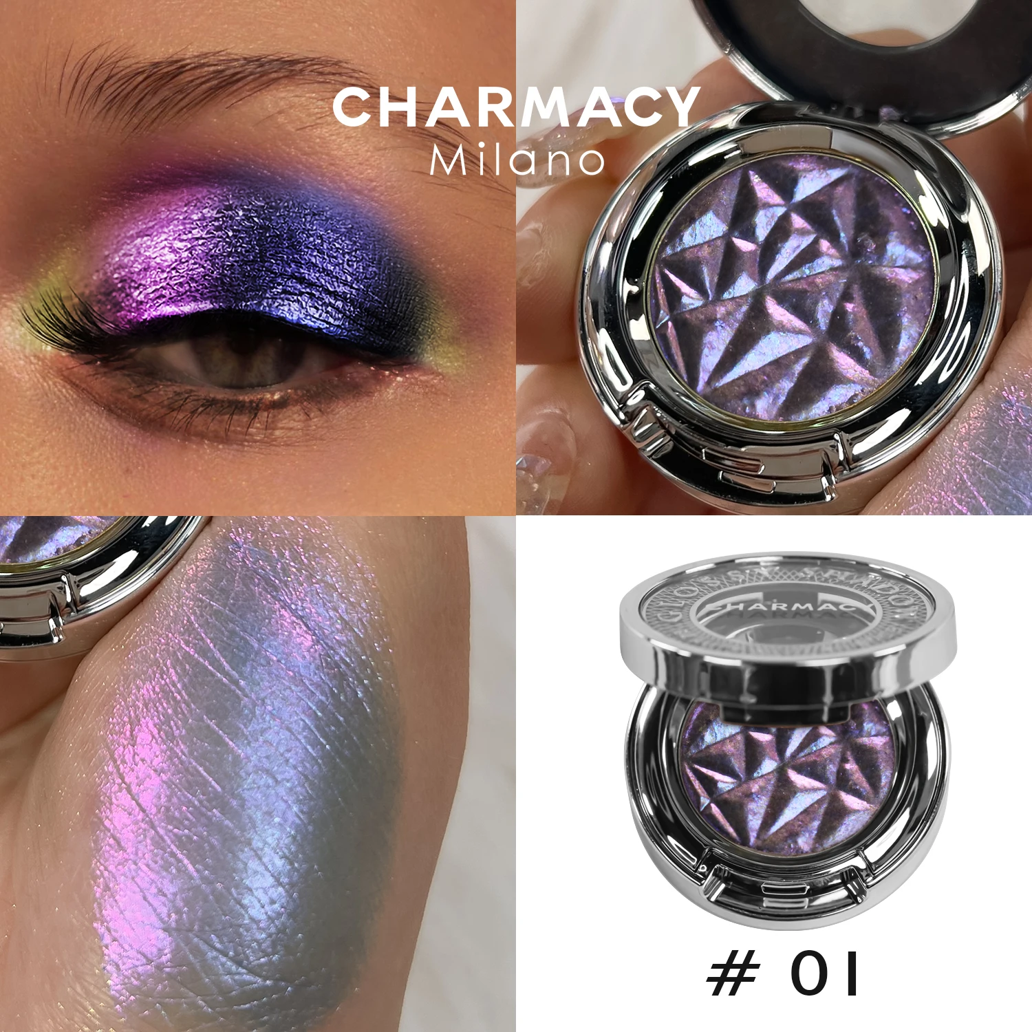 CHARMACY 2022 New Multichrome Single Eye Shadow High Quality Duo Chrome Eyeshadow Glitter Eye Makeup Cosmetics Wholesale