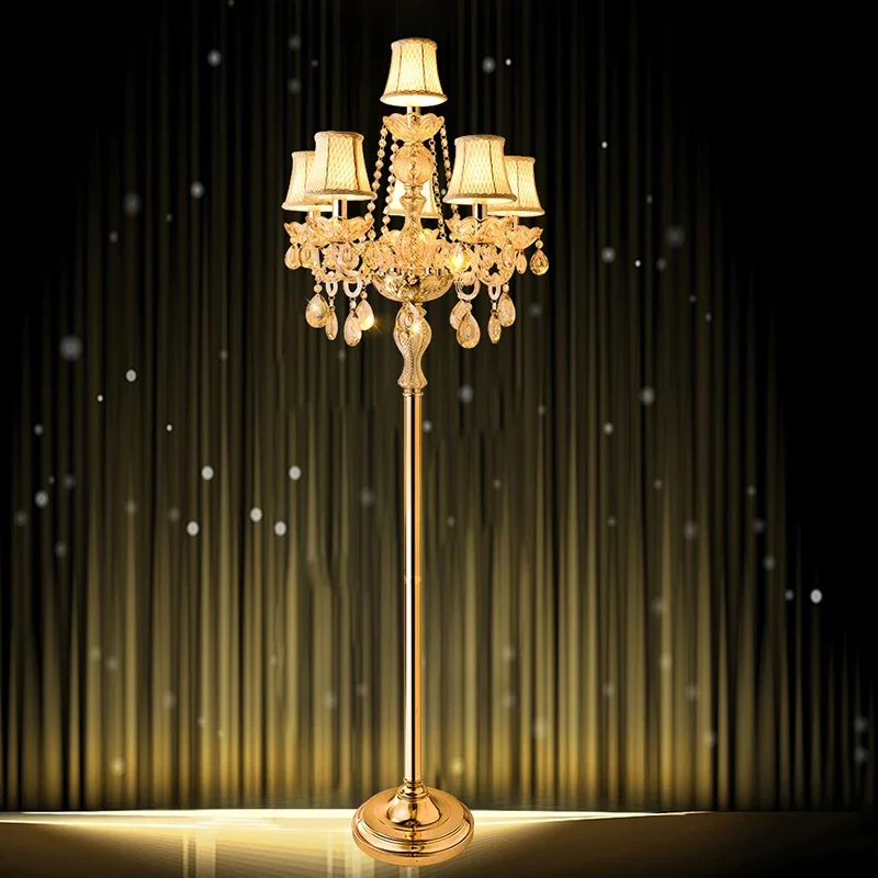 

European light luxury floor lamp crystal ins luxury living room hotel bedroom designer American high-end export