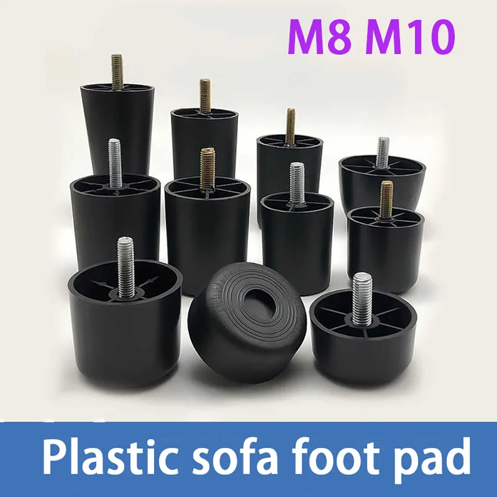 PE Plastic M8 M10 Black Adjustable Foot Pads Shock-Absorbing Anti Slip Furniture Foot Pads Tables Chairs Leg Guards Accessories