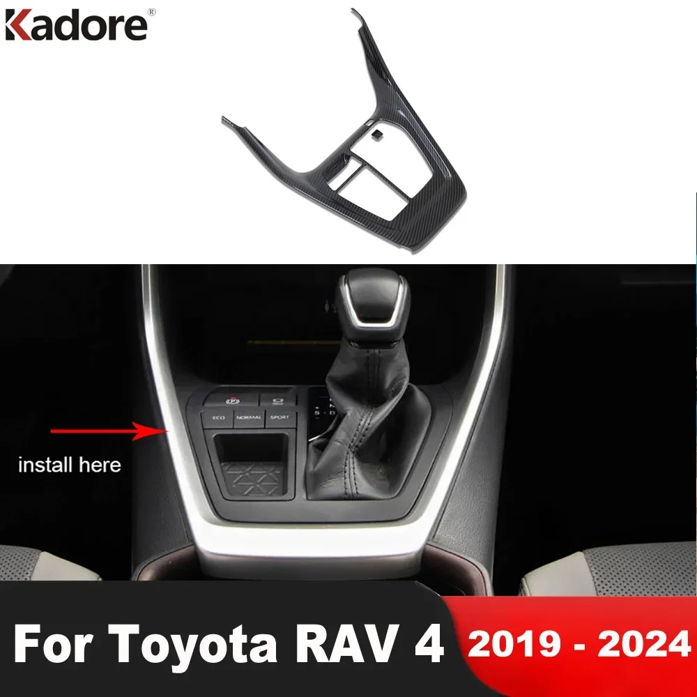 

For Toyota RAV4 RAV 4 2019-2022 2023 2024 Carbon Fiber Car Center Console Gear Shift Box Panel Cover Trim Interior Accessories
