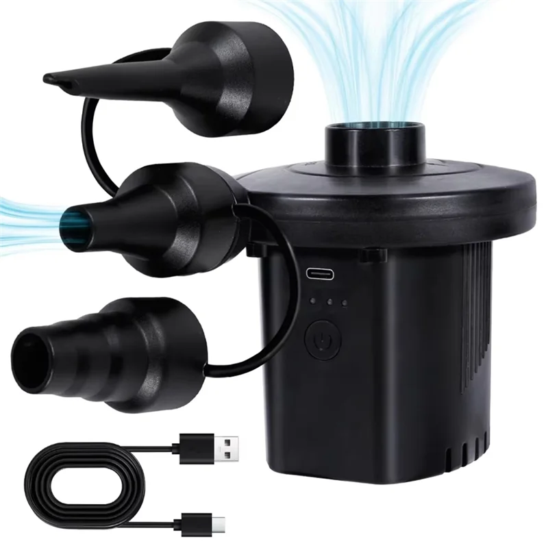 Bomba de aire Mini bomba inflable 2000Mah bomba eléctrica inalámbrica para inflar desinflar para flotadores de piscina cama de aire bolsas de almacenamiento al vacío B