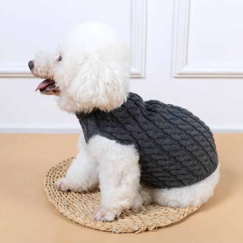 Puppy Dog Sweaters Knitted Pet Clothes for Small Medium Dogs Winter Warm Pet Turtleneck Chihuahua Soft Sweater Yorkshire Coat