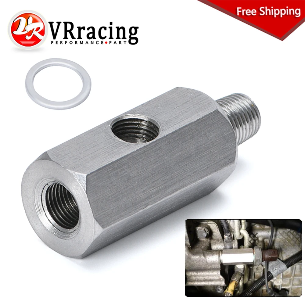 Stainless Steel 1/8'' BSPT Oil Pressure Sensor Sendor Tee Adapter to 1/8 NPT Gauge T-Piece VR-OGA02