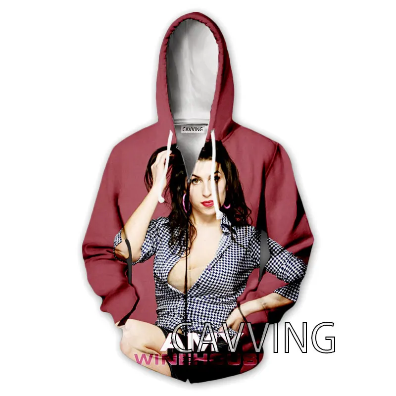 

CAVVING 3D Printed Amy Winehouse Zipper Hoodies Zip Hooded Sweatshirt Harajuku Hoodie Sweatshirt for Men/women H02