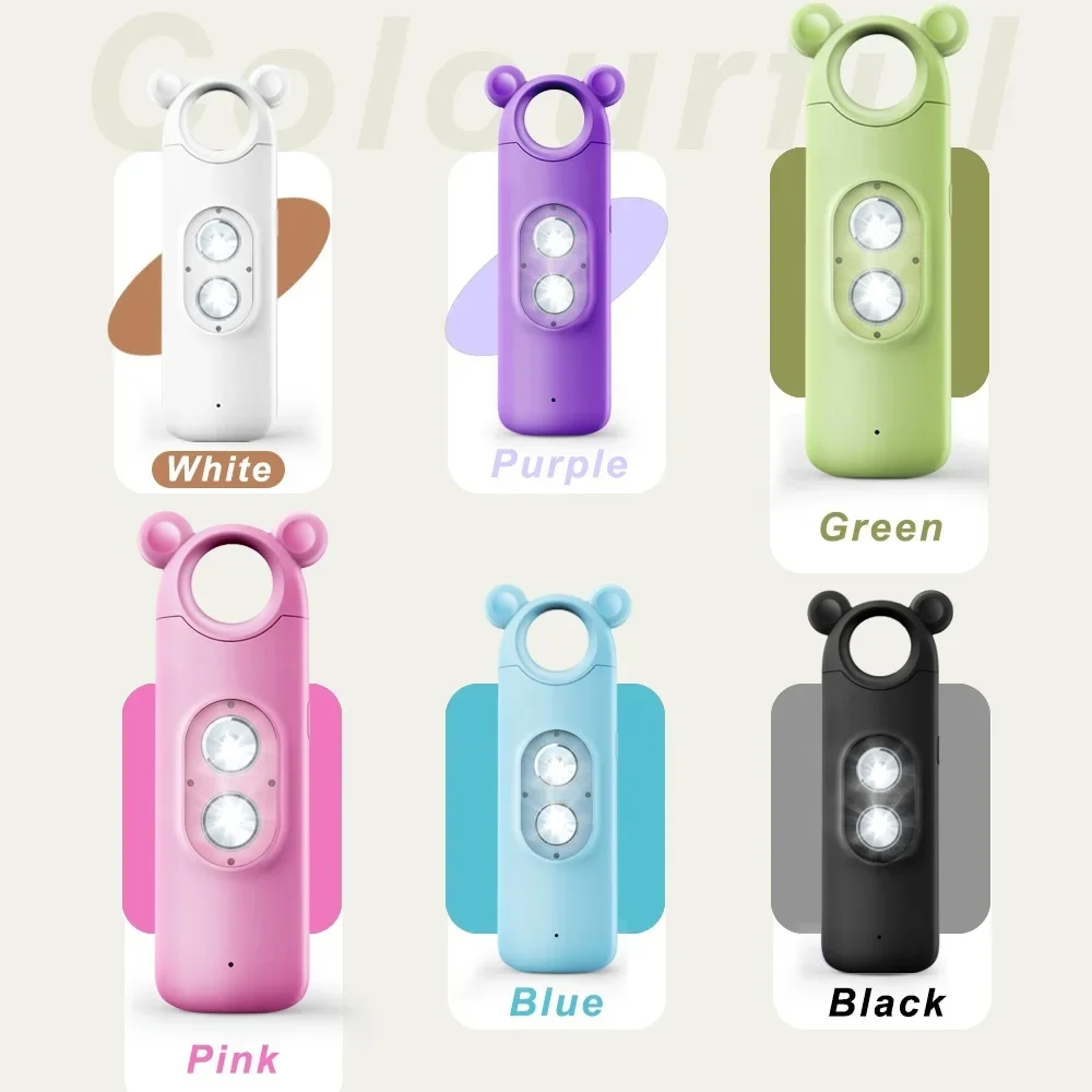 H7 Rechargeable Dual LED Flash Dual Lighting USB Personal Defense Alarm Women Anti-Robbery Alarm 130dB