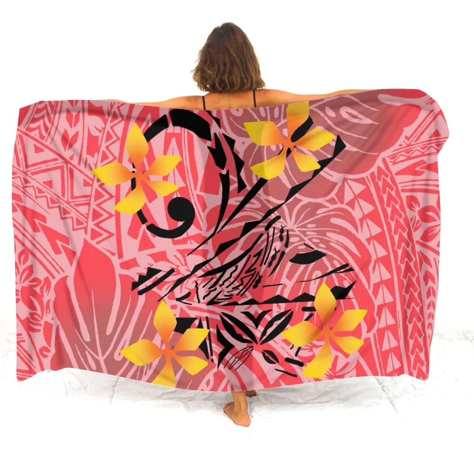 Chal de fiesta en la playa para mujer, Sarong antideslizante, Bikini, abrigo a prueba de viento, cómodo, estampado Floral personalizado