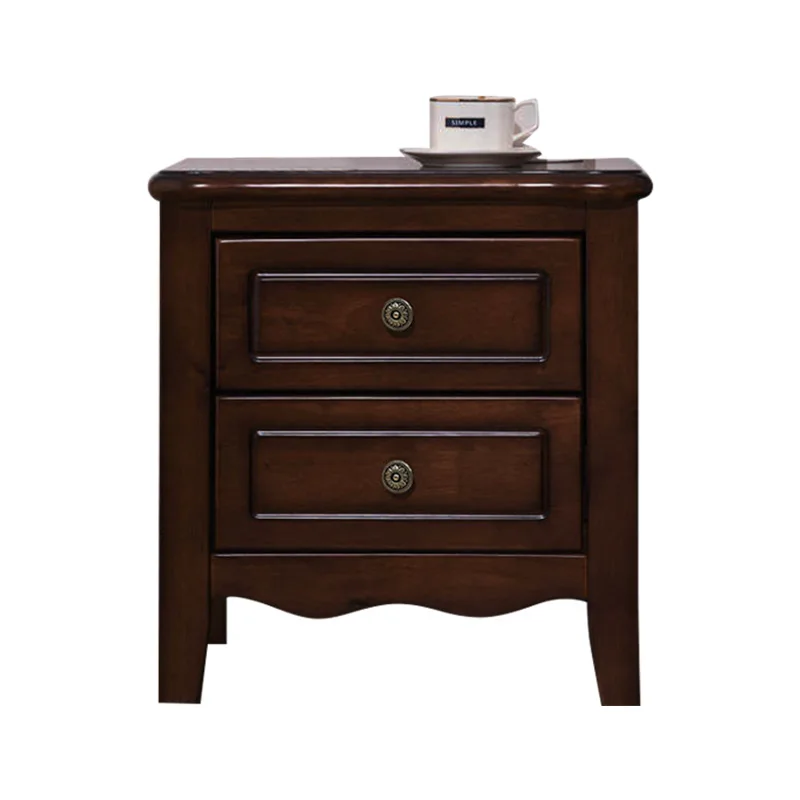

LMM All-Solid Wood American-style Bedroom Double-Drawer Storage Cabinet Bedside Storage Cabinet