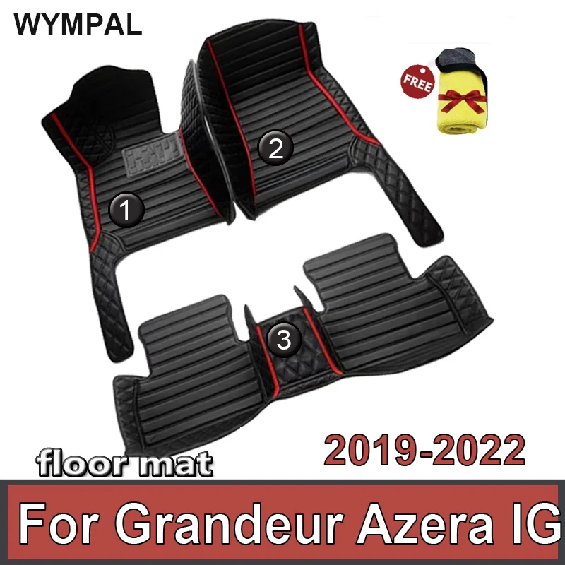 Car Mats For Hyundai Grandeur Azera IG 2019~2022 Anti-dirt Pad Carpets Leather Floor Mat Rugs Pad Interior Parts Car Accessories