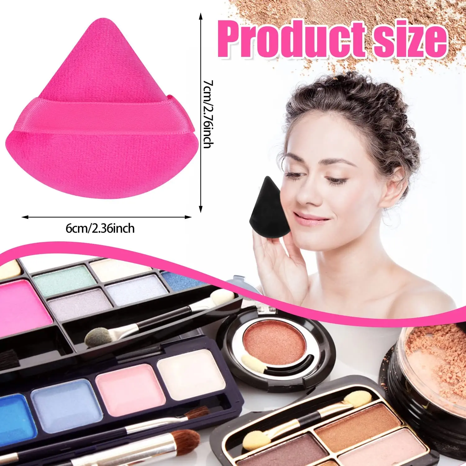 5 Pcs Powder Puff Face Soft Triangle Makeup Tool Loose Powder Body Powder Makeup Sponges Blender Contouring Under Eyes Corner