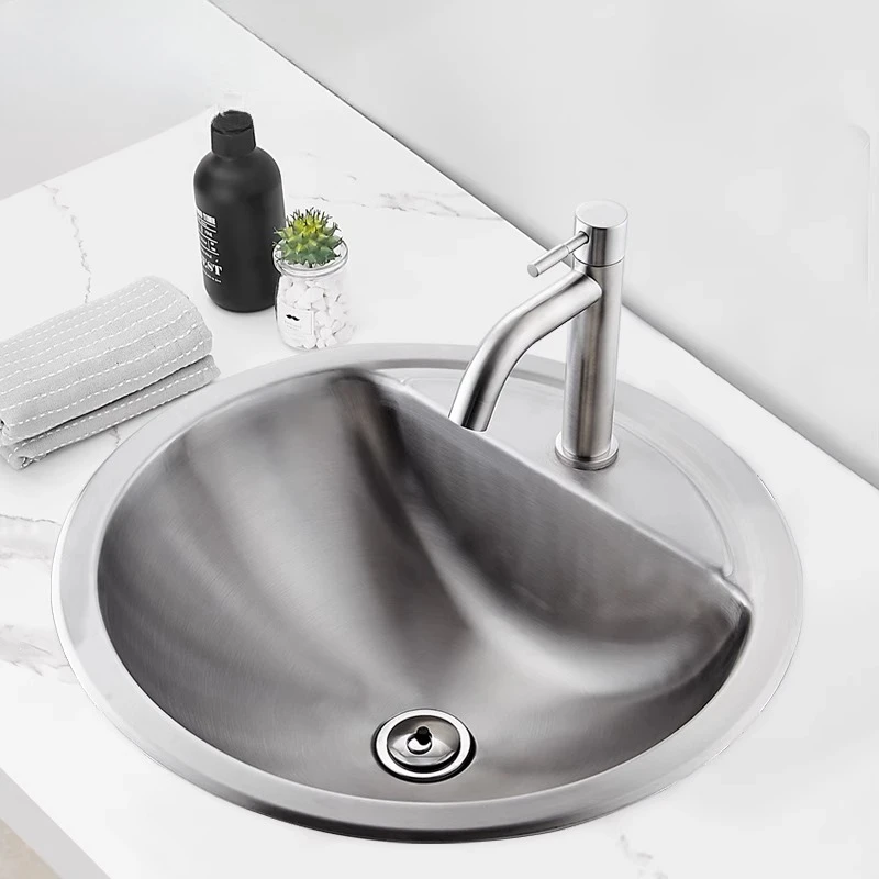 

Stainless steel round sink dishwasher integrated embedded sink kitchen bathroom balcony washbasin