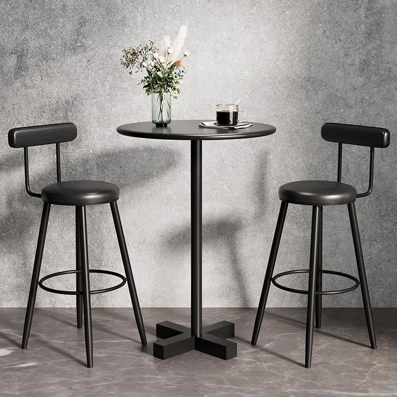 

Nordic Reception Bar Stool Minimalist Backrest High Luxury Kitchen Modern metal Stool Ergonomic Modern Stoel Furniture XR50BY