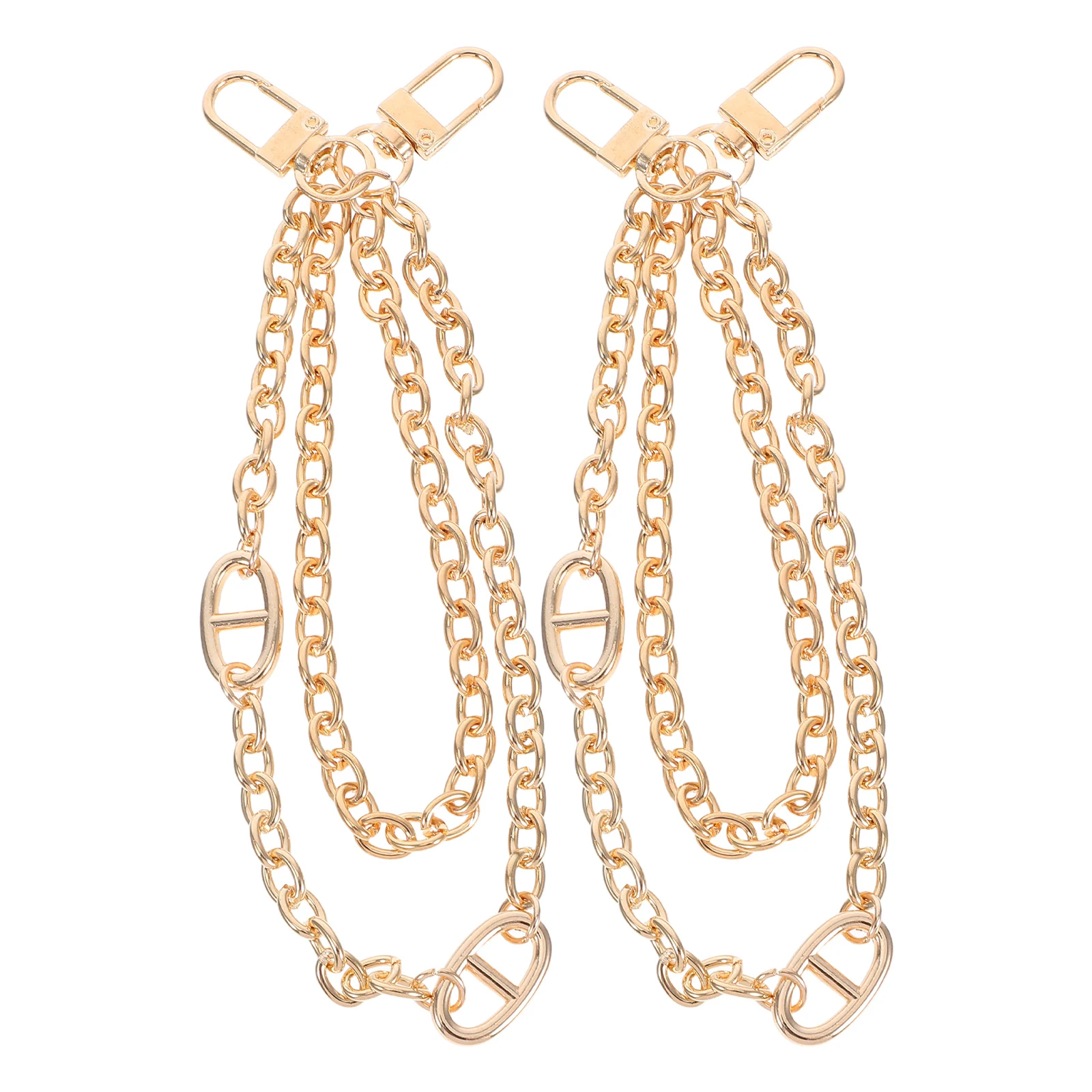 

2 Pcs Metal Chain Wrap Chains Bag Decoration Decorative Buckle Clutch Alloy Handle