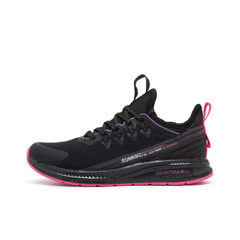 361 Rain Screen Bouncy Rain Screen Waterproof Low top Running Shoes Women's Black Pink 581942213