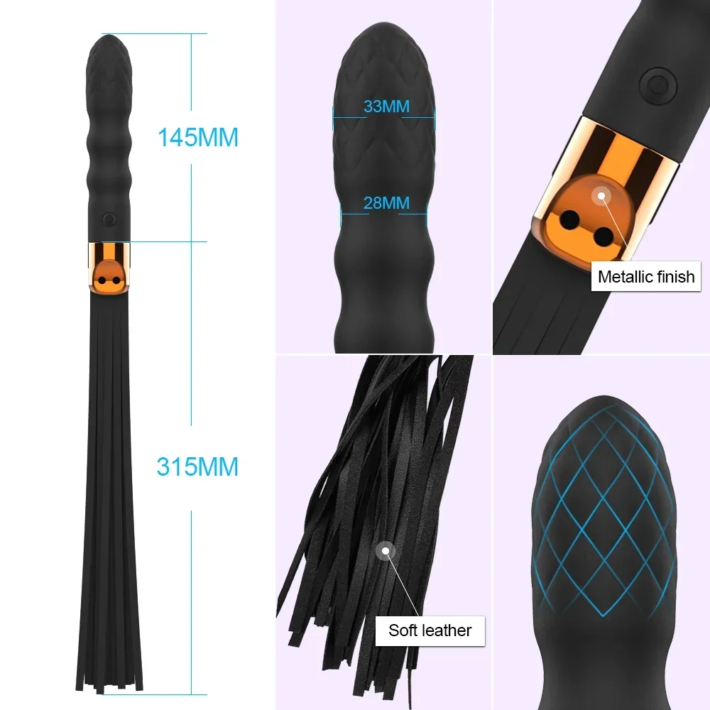 Leather Sex BDSM Vibrator for Women G Spot Massage SM Paddle Adult Play Bedroom Spanking Restraint Bondage Role Play 18+