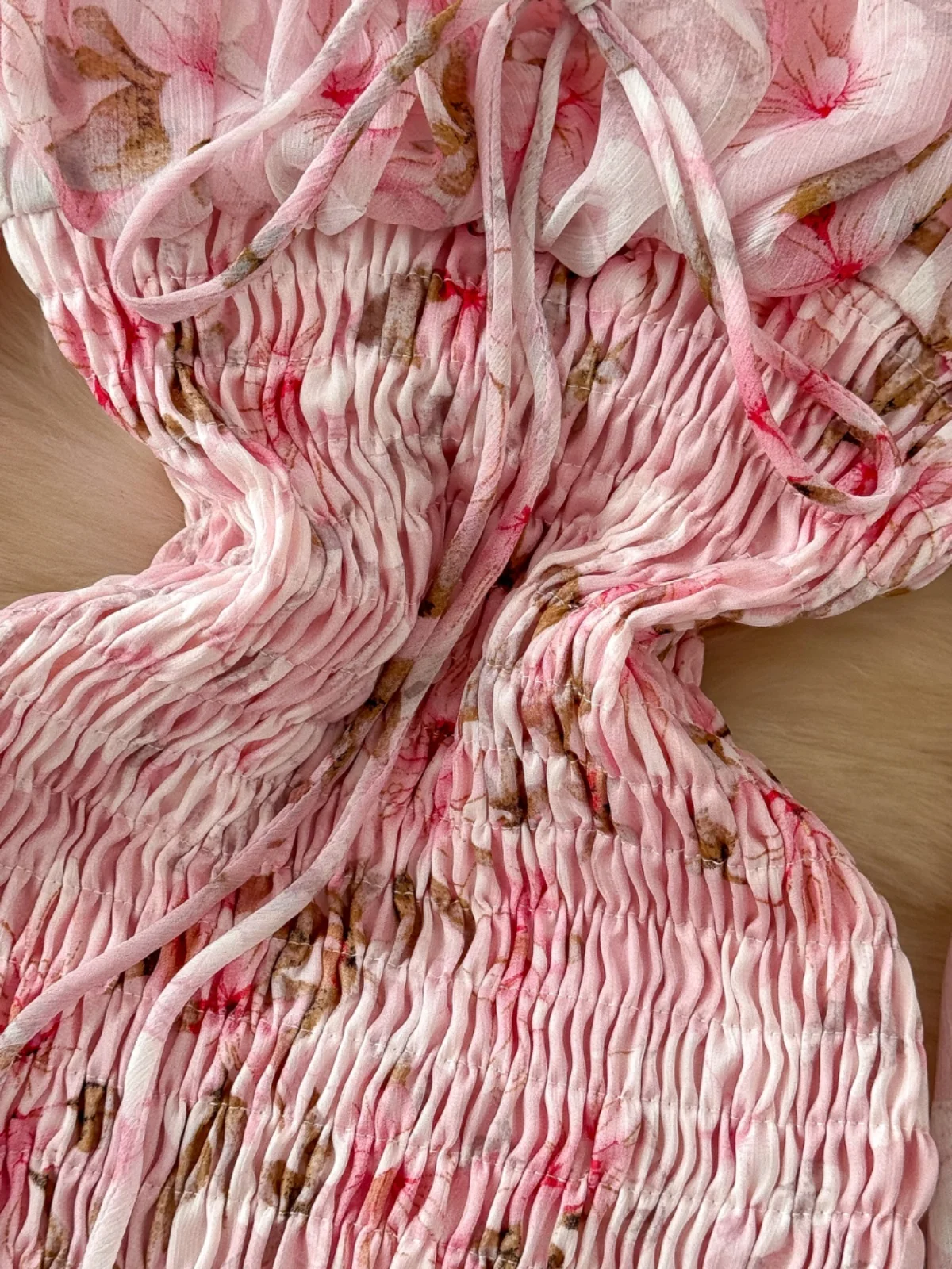 Early Autumn Floral Print Chiffon Dr Long Sve Vintage Sweet Lace Hem Fi Tail Skirt Wrap ort Skirt Korean Sle Commute