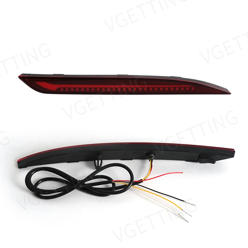 1 Pair Car Rear Bumper Reflector For Tesla Model 3 Model Y 2017 2018 2019 2020 2021 2022 Dynamic Turn Signal Lamp Brake Light