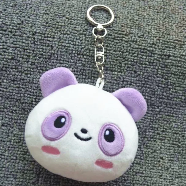 Cute Animal Plush Head Keychain Fluffy Cartoon Doll Pendant Soft Stuffed Toy Bag Accessories Birthday Gift
