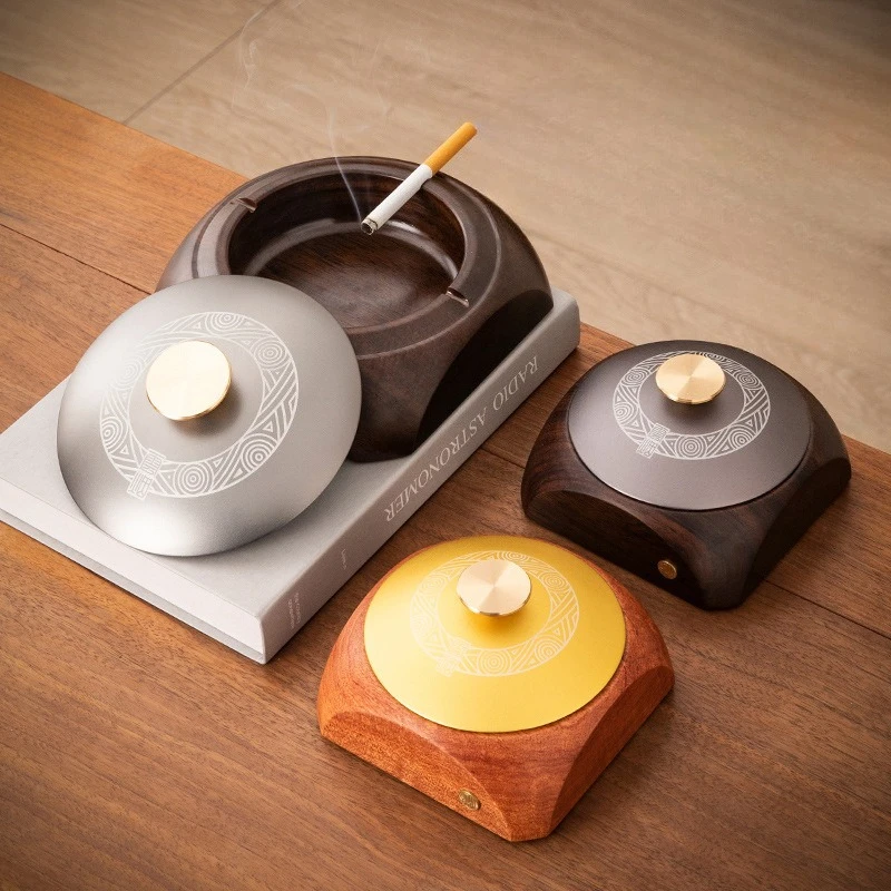 

Ashtray high-end atmosphere high-grade household ebony