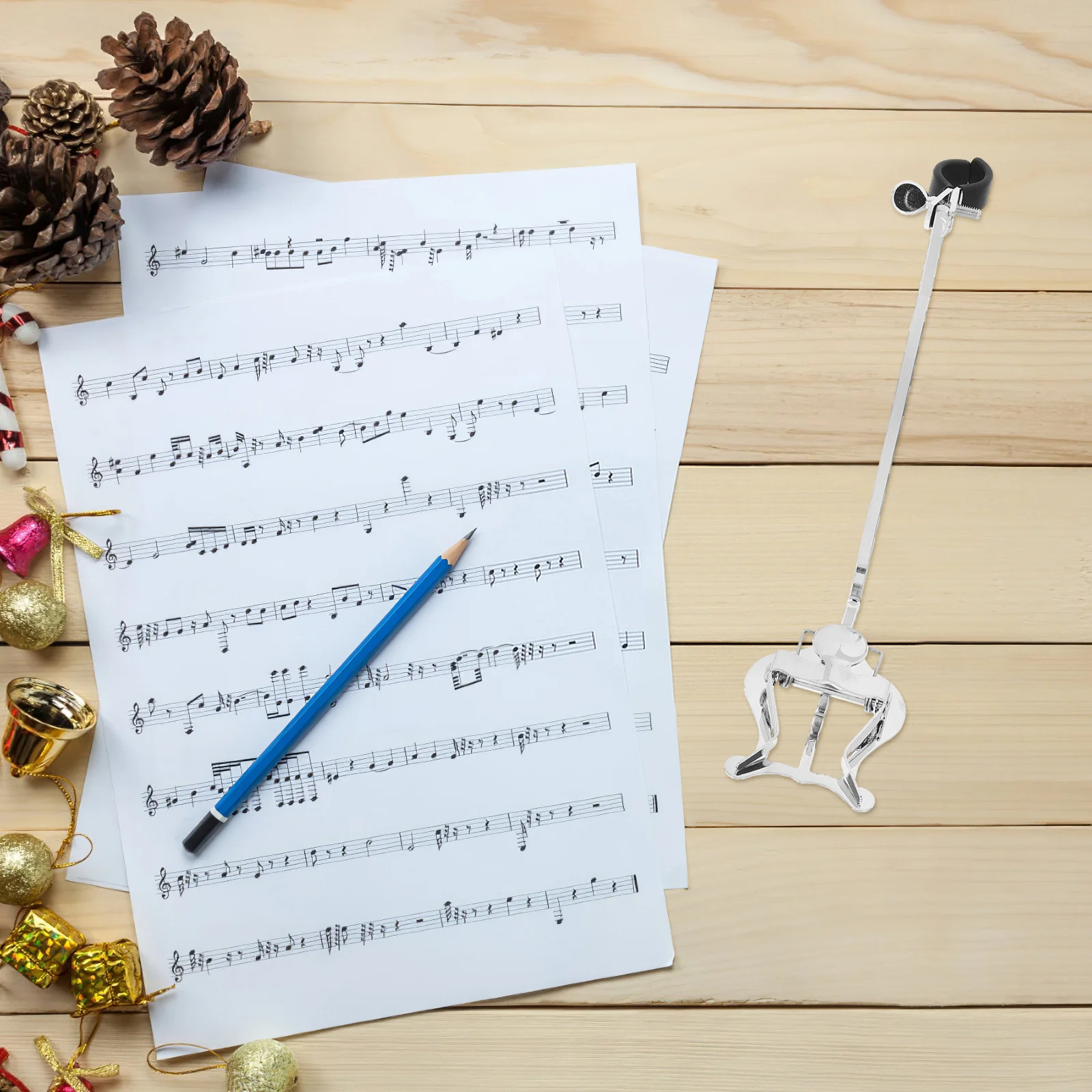 

Music Sheet Clip Holder Metal for French Horn Portable Lightweight Design Keeps Pages Secure Sturdy Stainless Steel Music Score