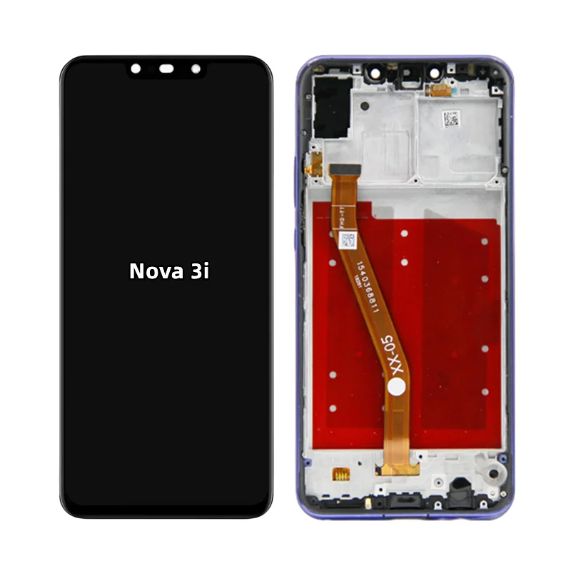 Mobile Phone Display Touch Screen Digitizer Assembly Replacement, Huawei Nova 3i LCD INE-LX1 INE-LX2, Original with Frame