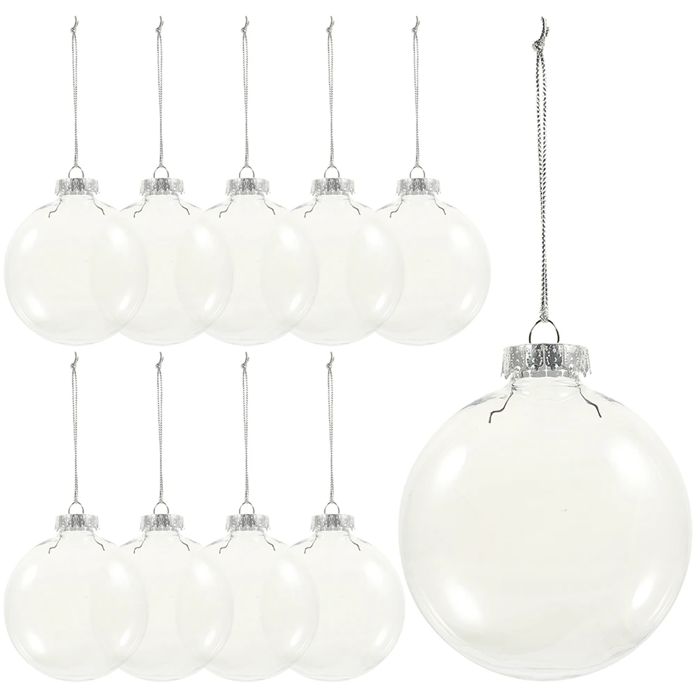 

36 Pcs Transparent Hollow Flat Balls 6cm Christmas Decor Hanging naments Xmas Tree Pendant Party Home Wedding School Plastic